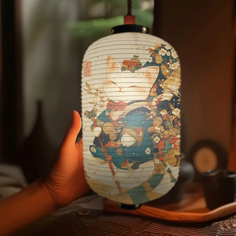 

Japanese Ukiyo-e Style Lantern Lucky Cat Pattern Paper Lantern Restaurant Pub Izakaya Bistro Ramen Shop Decor Sign Party Decor