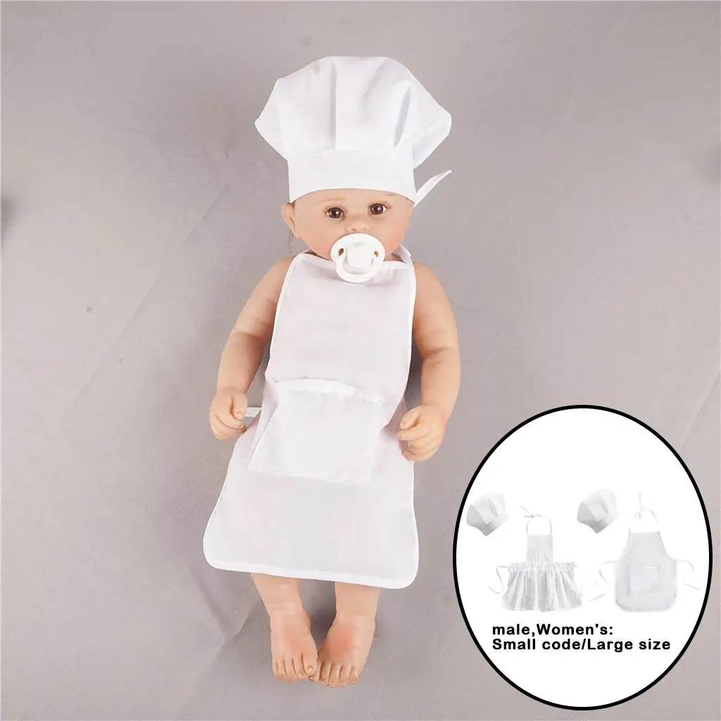 Infant Newborn Photography Prop Picture Chef Apron Set Uniform for Boy Girl