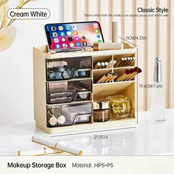 Deluxe Vanity Makeup Organizer with Spacious Drawers - Ultimate Beauty Storage Solution (Beige)
