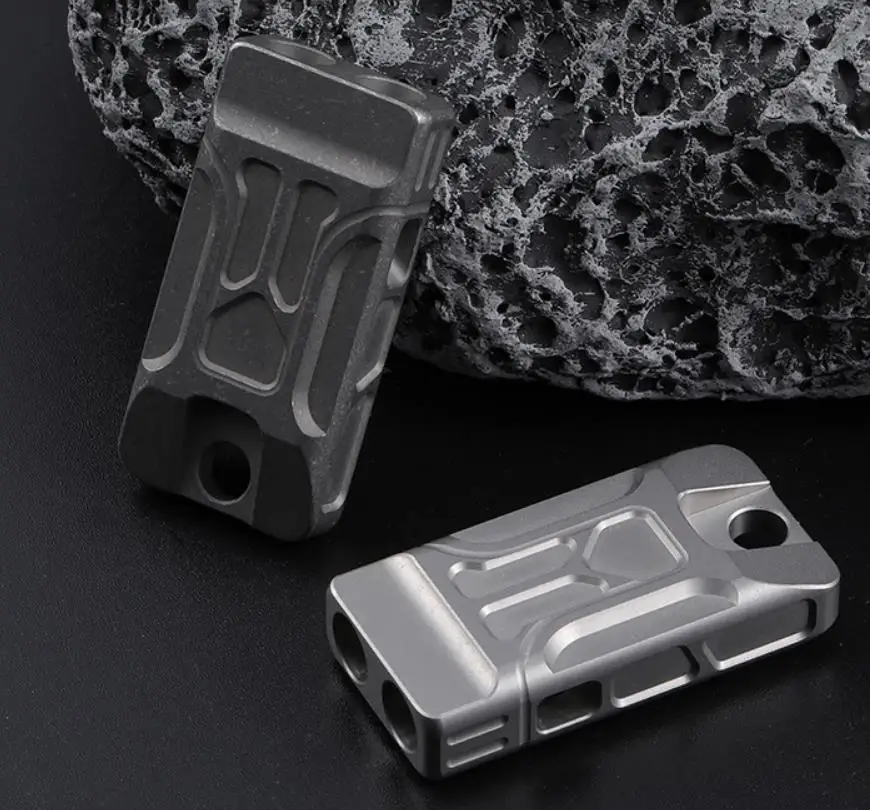

1Pc 120dB Titanium Whistle Twin Tubes High Frequency EDC Outdoor camping Survival SOS Whistle