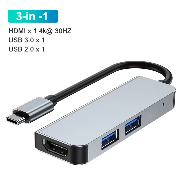 Adaptador usb 4k hdmi 2.0 usb 3 0 usb cartão rj45 hub