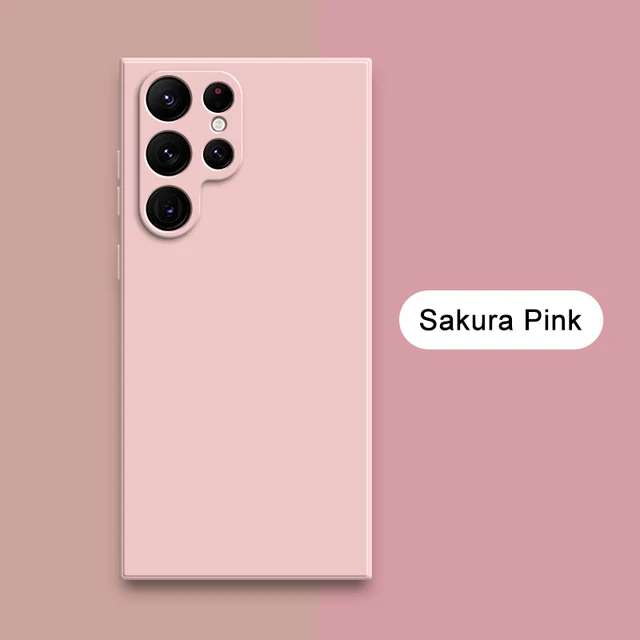 thumbnail image 1 of Square Liquid Silicone Case for Samsung Galaxy S23 Plus Ultra 360 Protective Soft Fabric Phone Back Cover S22 23 S23Ultra Armor, 1 of 5