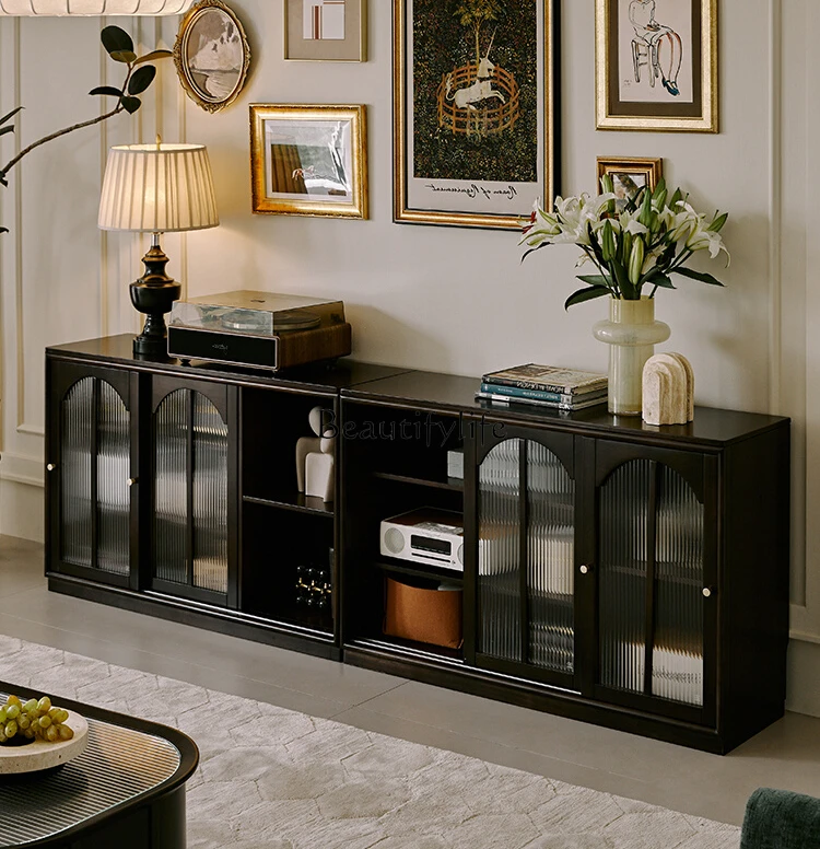 

American Retro Solid Wood TV Cabinet Storage Integrated Living Room Storage Cabinet