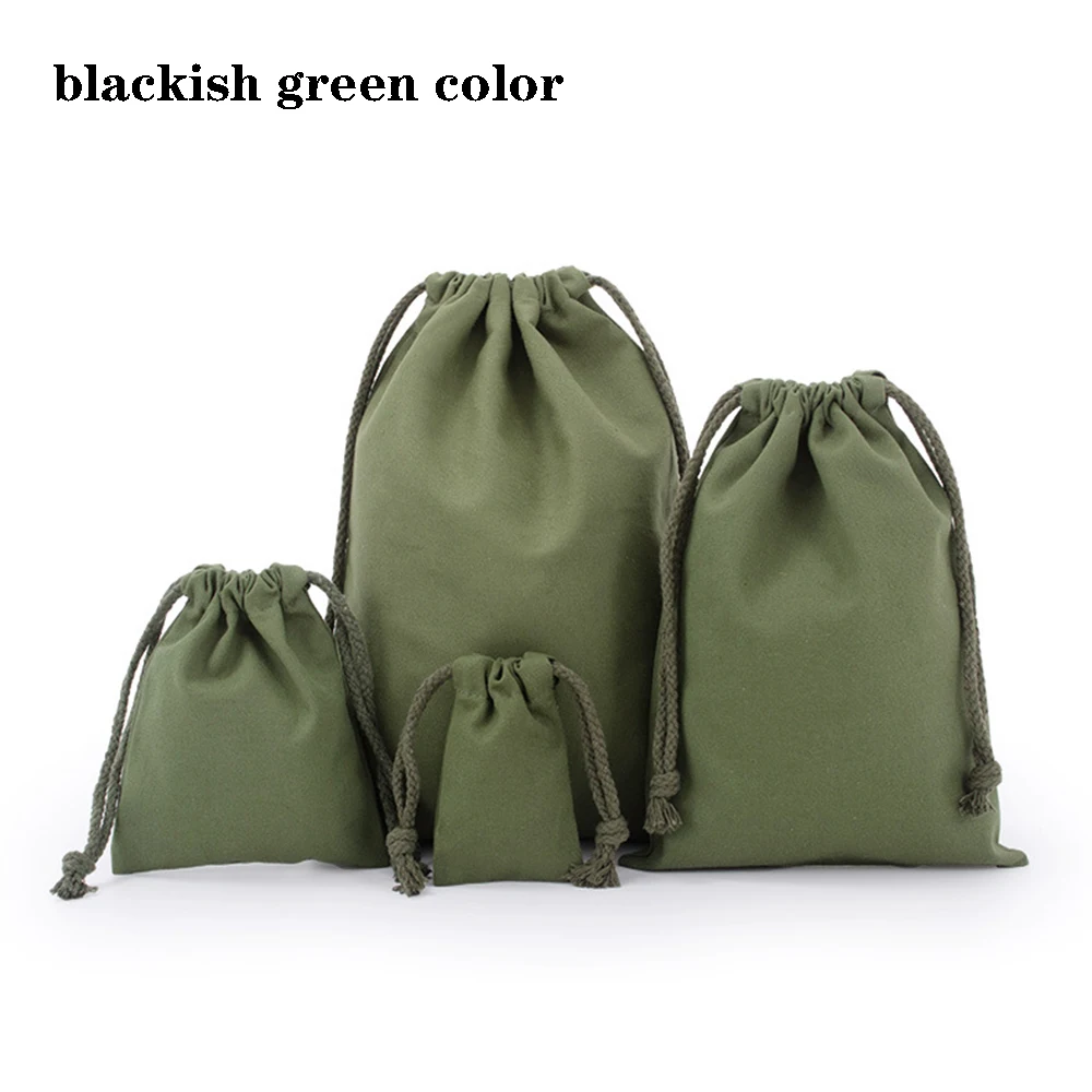 Versatile Cotton Canvas Drawstring Tote Bag - Portable and Foldable Organizer