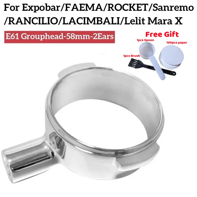 Per Expobar/Faema/Rocket/Rancilio/Lacimbali E61 Macchina Per Caffè Espresso 58Mm Portafiltro E61 Testa Portafiltro Senza Fondo