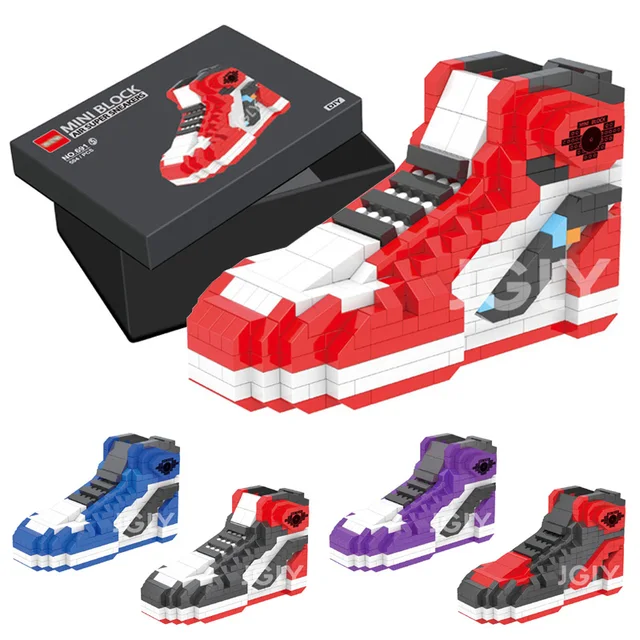 Mini Building Block Boys Sport Basketball Shoes Sneakers Model Anime DIY Buliding Bricks For Blocks Toy Kids Gifts Toys Assembly 1