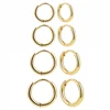 4pair/Lot 6/8/10/12mm Stainless Steel Round Circle Hoop Earrings for Women Gold Color Tiny Helix Hoops Ear Piercing Loop Ring 1