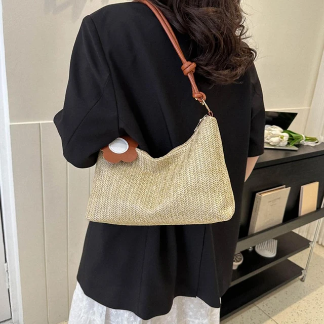 Straw Bag Summer Beach Shoulder Bags for Women 2023 Raffia Luxury