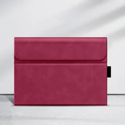 Luxurious Flip Cover PU Leather Case - Premium Sleeve & Stand for Microsoft Surface Tablets (Dark Red)