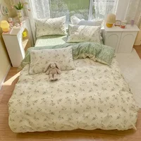 Ensemble de housse de couette 100% coton à fleurs, housse de couette Double peau, housse de couverture, ensemble de literie, taille personnalisée, sans draps 2