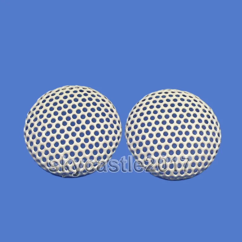 2x 17-80mm 자동차 트위터 스피커 커버 장식 원형 금속 메쉬 그릴 흰색
