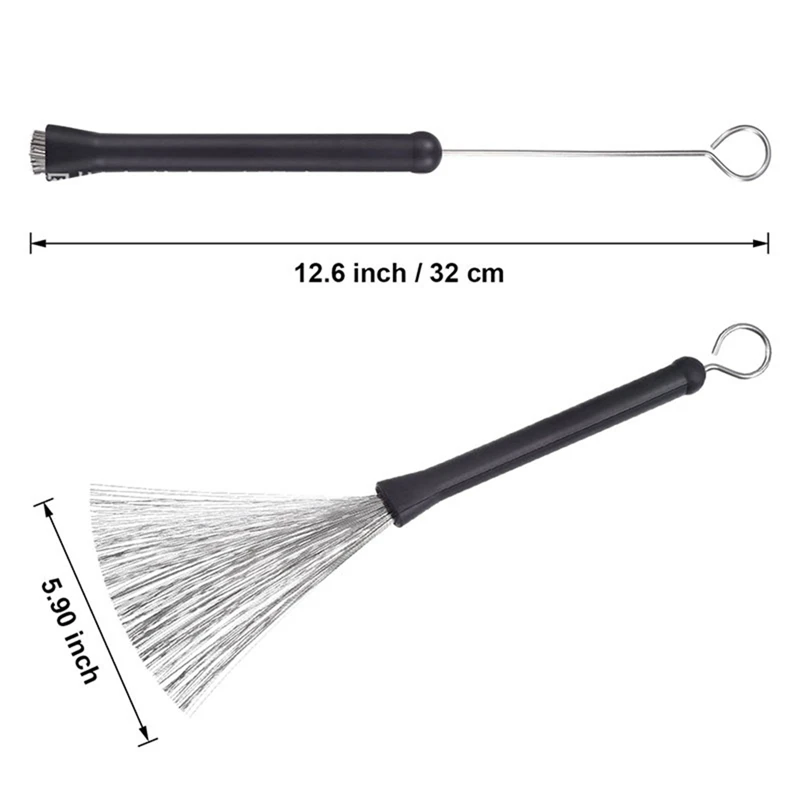 Drum Sticks Retractable Jazz Steel Wire 32Cm Cleaning Brushes For Jazz Rock Music Lover