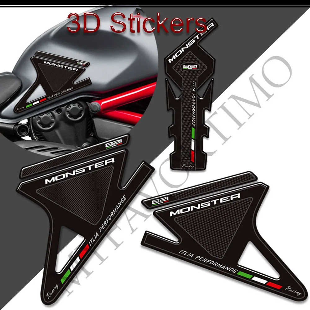 

Motorcycle Tank Pad Stickers Decals For Ducati Monster 821 Gas Fuel Oil Kit Knee Protection Grips TankPad
