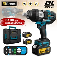 Gisam 3100N.M Torque Brushless Electric Impact Wrench 3/4 inch Cordless Electric Wrench Power Tools for Makita 18V Battery 1