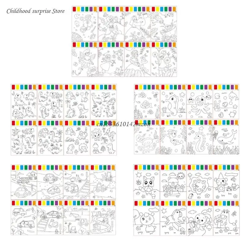 

Водная книжка-раскраска, детская книга с граффити, детский сад, детская книга NoTrace, книга для акварельной живописи, детская