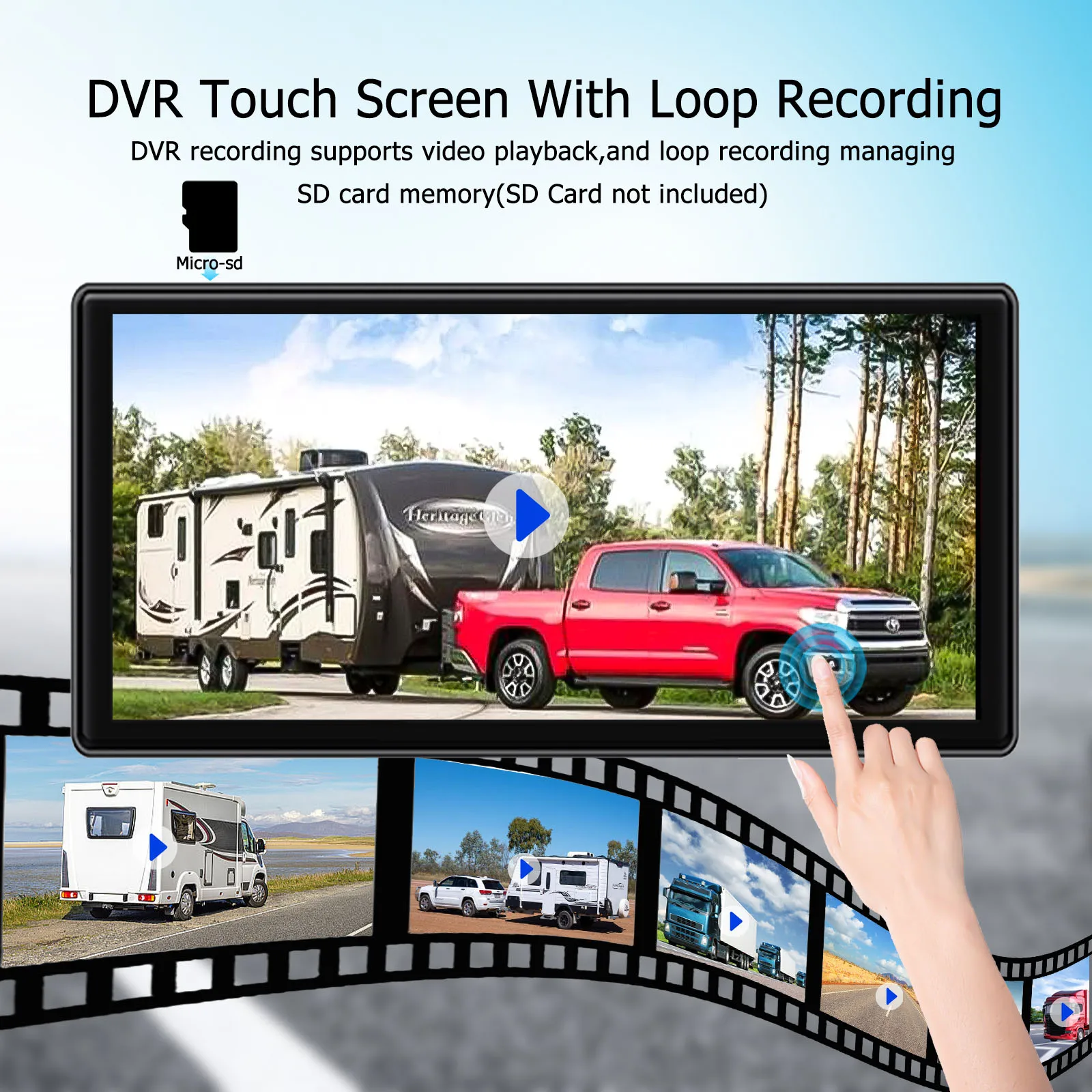 نظام مراقبة ٤ كاميرات وشاشة ١٠ بوصة تعمل باللمس DV...