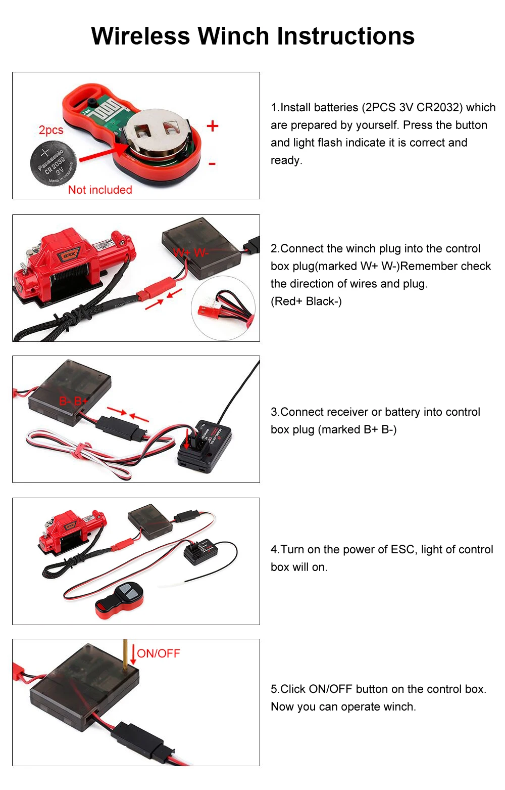 sistema de controle remoto sem fio do guincho de metal injora para rc rastreador axial do carro peças de atualização