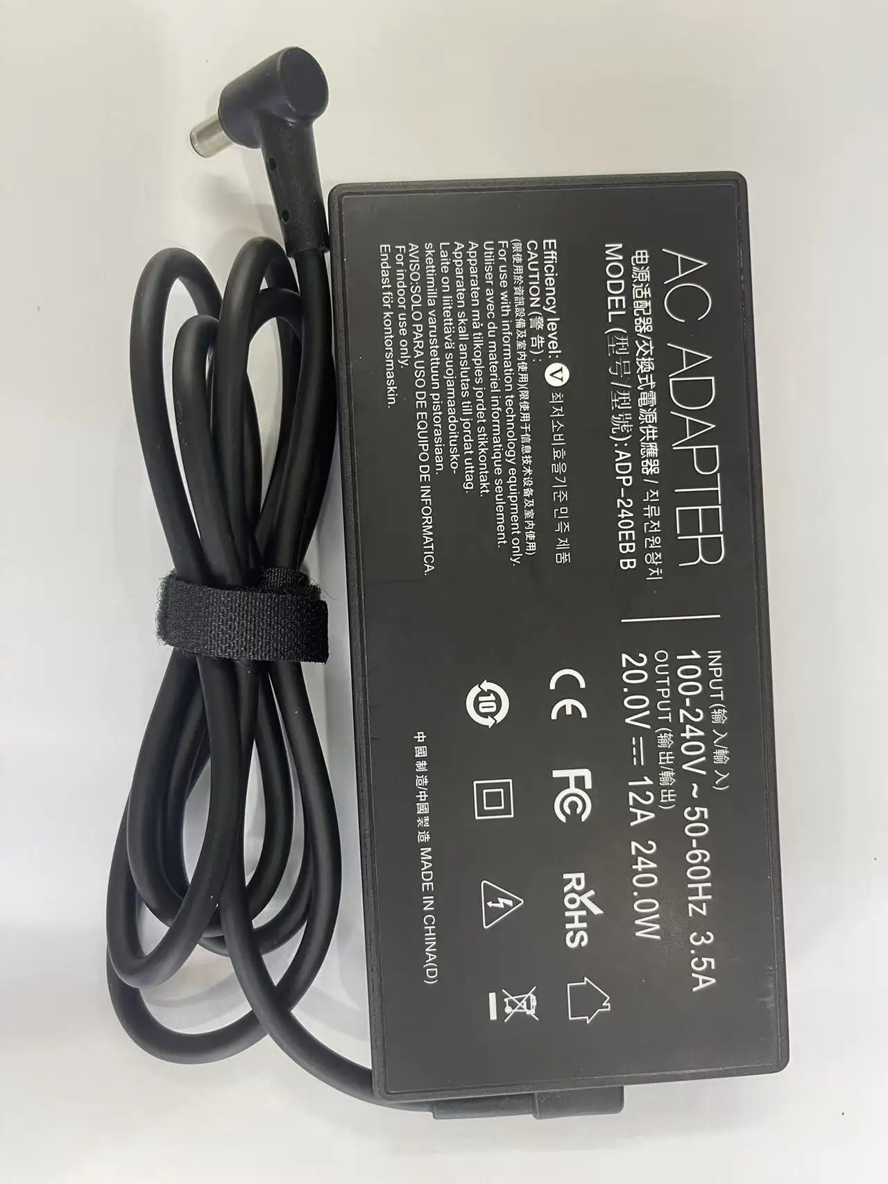 240W 20V 12A 노트북 전원 어댑터 (Asus Tuf Gaming F15 F17 A15 A17 Rog Strix G15 G17 Rog Zephyrus G14 G15 G16 M16 S15 S17용)