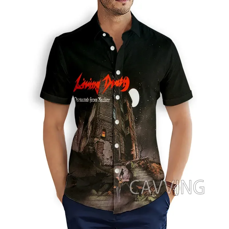 

CAVVING 3D Printed LIVING DEATH Rock Fashion Casual Shirts Men's Short Sleeves Loose Breathable Hawaii Shirts