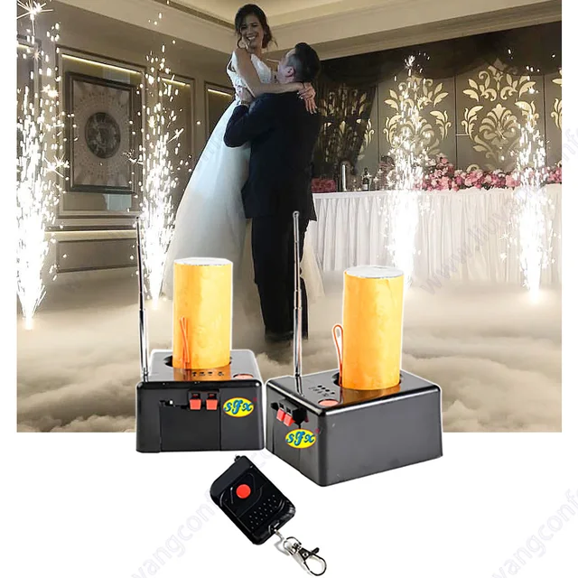 Upgrade your party or festival experience with the 2 Receiver Cold Fountain Weddings Fireworks Spark Bases 1 Remote Control Wireless Mini Pyrotechnics System
