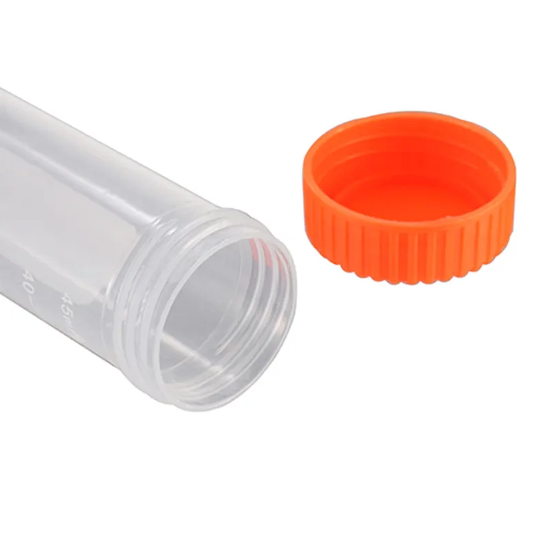 25Pcs 50ml Graduated Lab Plastic Freezing Tube Cryo Preservative Tube Centrifuge Test with Scale Free-standing