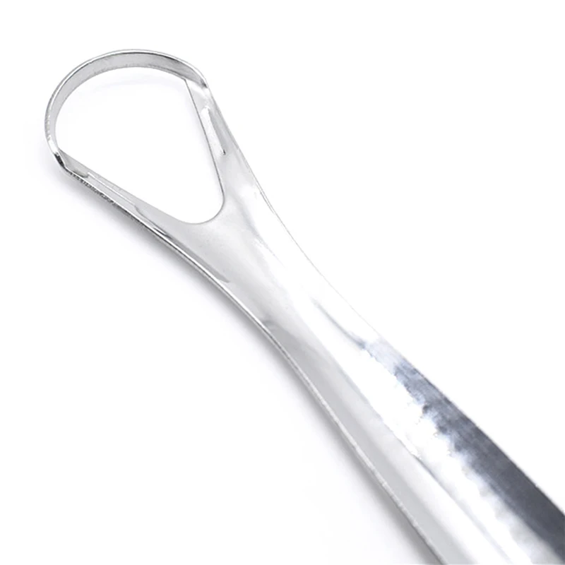 Stainless Steel Tongue Scraper Silver Metal Cleaner Eco-friendly Oral Care Fresh Tool Reusable Breath Brush 2 Pcs-tongue scraper,dental cleaning tools
