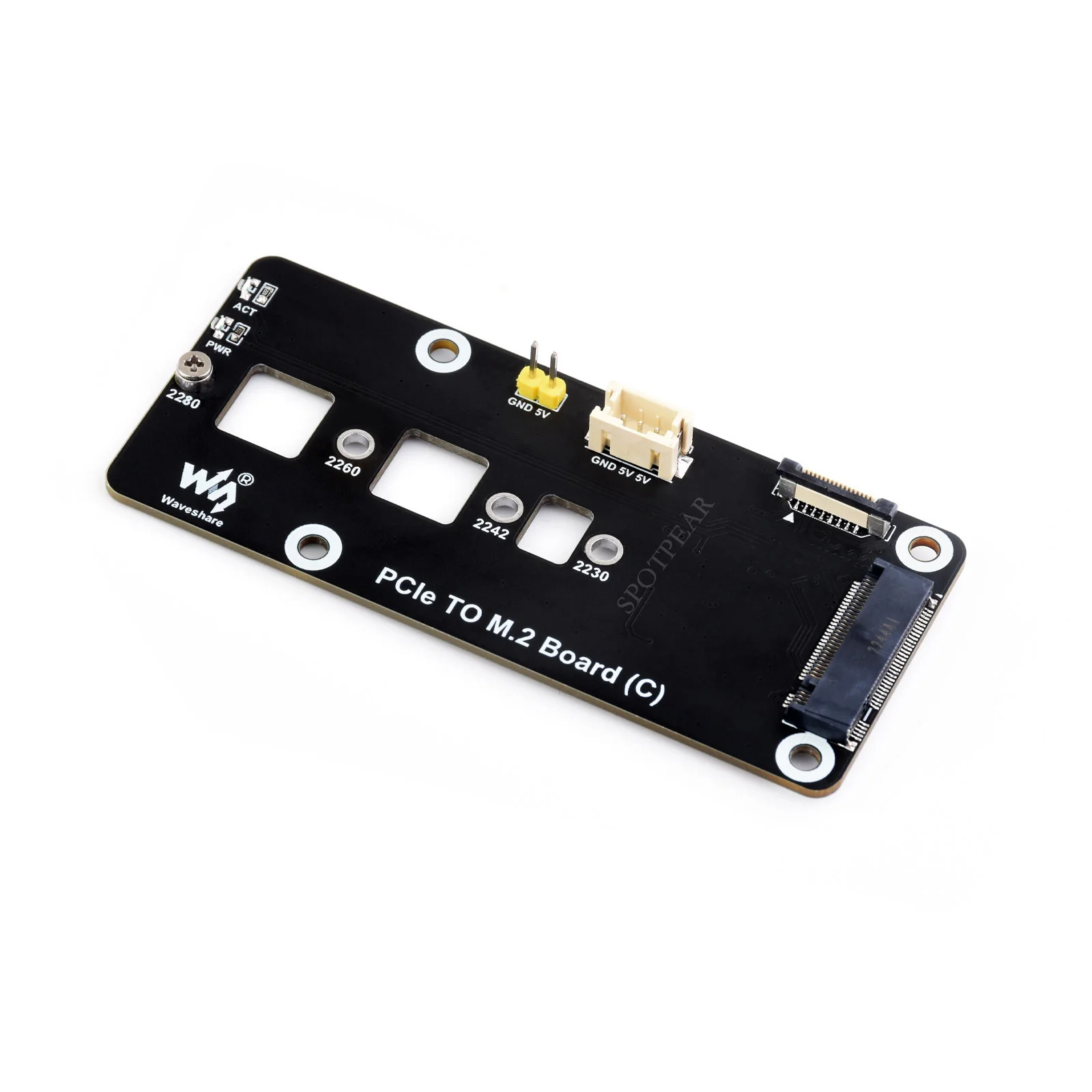 Raspberry Pi 5 PCIe-M.2 NVMe SSD(C) HAT    Gen2/Gen3  Pi5 PCIe 2280 2260 2242 2230