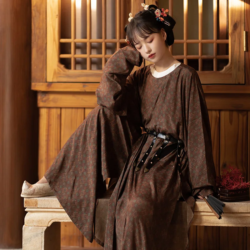 Chinese Hanfu Tang Dynasty Fashion Hanfu Male Modern China Traditional Unisex Women Men Round Neck Robe Cosplay Costume Gown