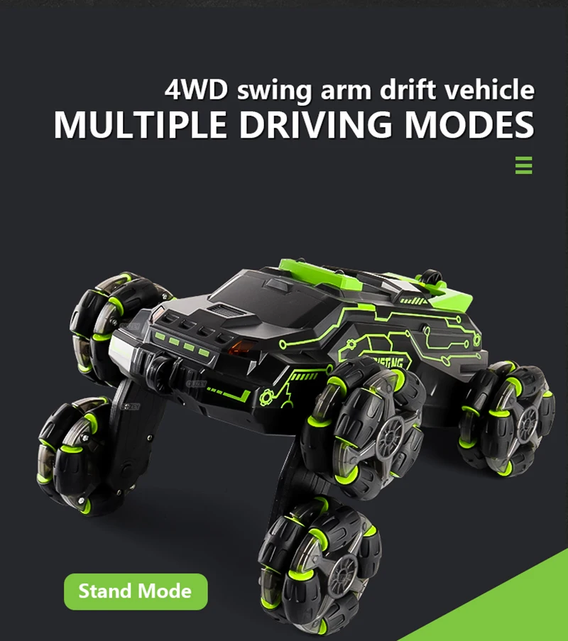 4WD Remote Control Car Spray Six-wheel Drift Swing Arm Off-road Vehicle Music Light Stunt RC Car Toy For Boys Kids Children rc drift cars