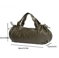 Sac à main à bandoulière Simple pour femmes, sac Boston élégant et polyvalent, sac de travail intérieur en Polyester doux 6