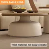 Cream Style Solid Wood Coffee Table, Living Room Home Small Apartment, Simple Tea Table, Round Coffee Table(B) 4