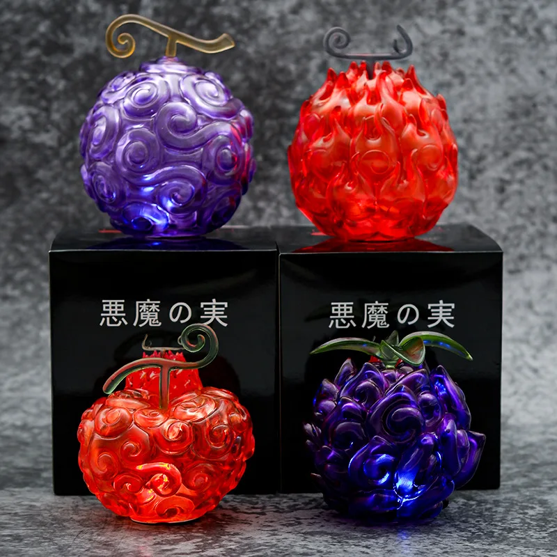 Gk One Piece Devil Fruit Action Figure Ace Flame-Flame Ornaments Doll Rufy Gum-Gum Demon Fruit Collection Giocattoli Modello Luminoso