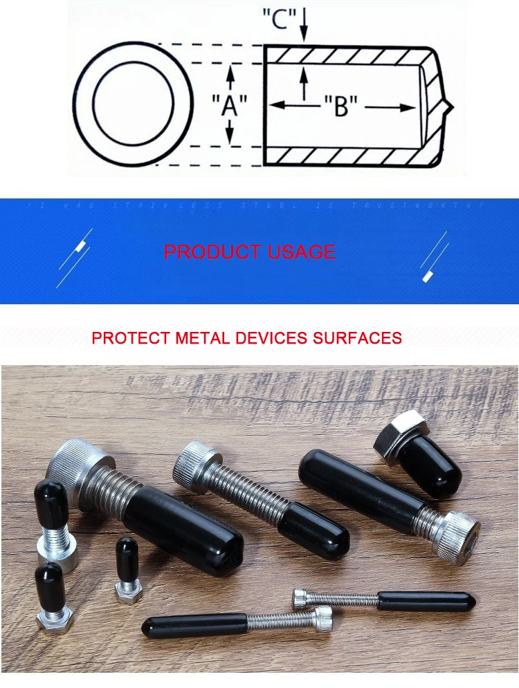 Description Picture 4 of itemPVC Rubber End Cap Protective Cable Insulation Bouchon Joint Caoutchouc Silicone Sealing