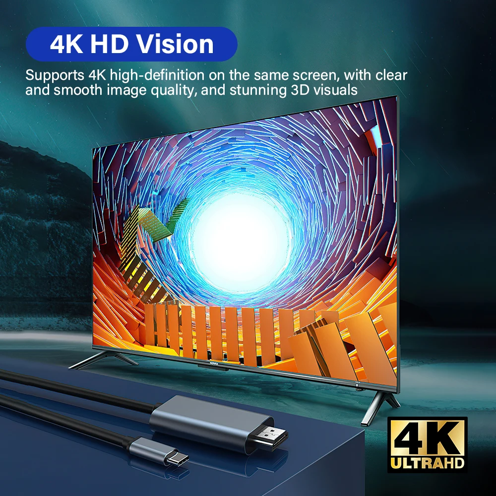 USB C-HDMI ̺, CŸ-HDMI Ʈ ȭ-TV , Ʈ 4/3, ƺ  , е,  2M , 4K, 30Hz, 4K, 60Hz