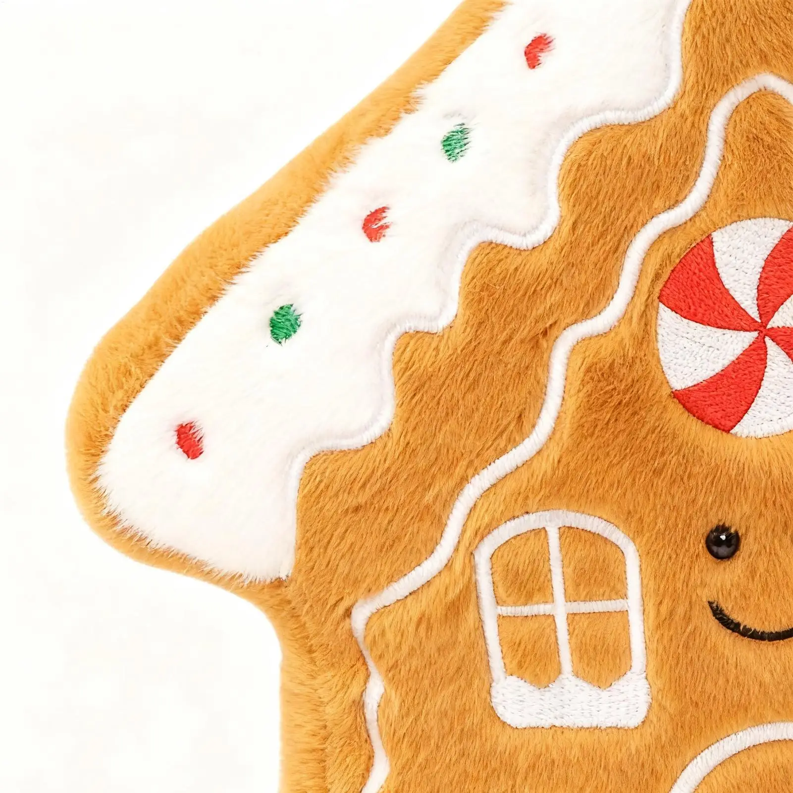 Christmas Throw Pillow Soft Plush Cushion Decorative Gingerbread-Shaped Pillow For Sofa For Sofa Bedroom Dorm Apartment Den Kid