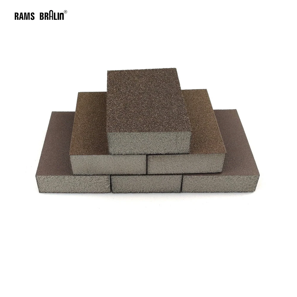 Lot De 4 Blocs De Ponçage éponge - Grains 60, 100, 180, 220 - Pour Bois, Mastic, Peinture - Réutilisable, Lavable - 14