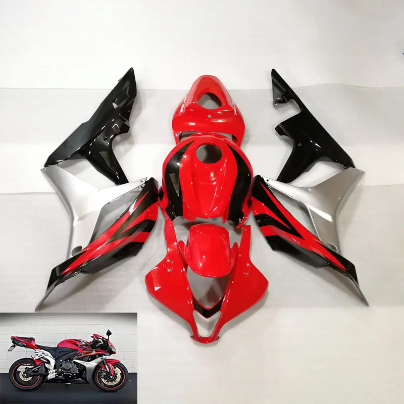 

Сменный комплект обтекателей для Honda cbr 600 rr 2007 2008 красный черный серебристый Обтекатели CBR600RR 07 08 Новый abs пластик wsx29