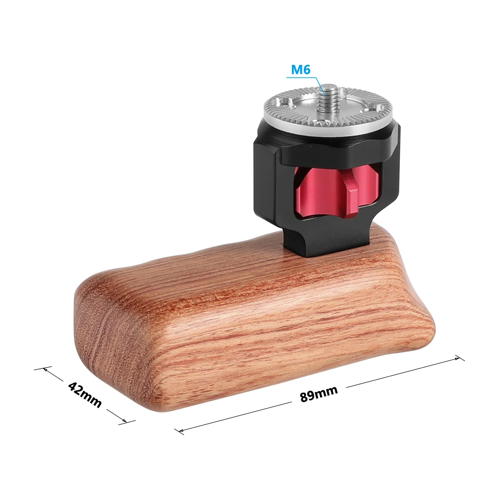 Universal Wooden Handgrip with ARRI-Style Rosette M6 Male Connection Mount For C