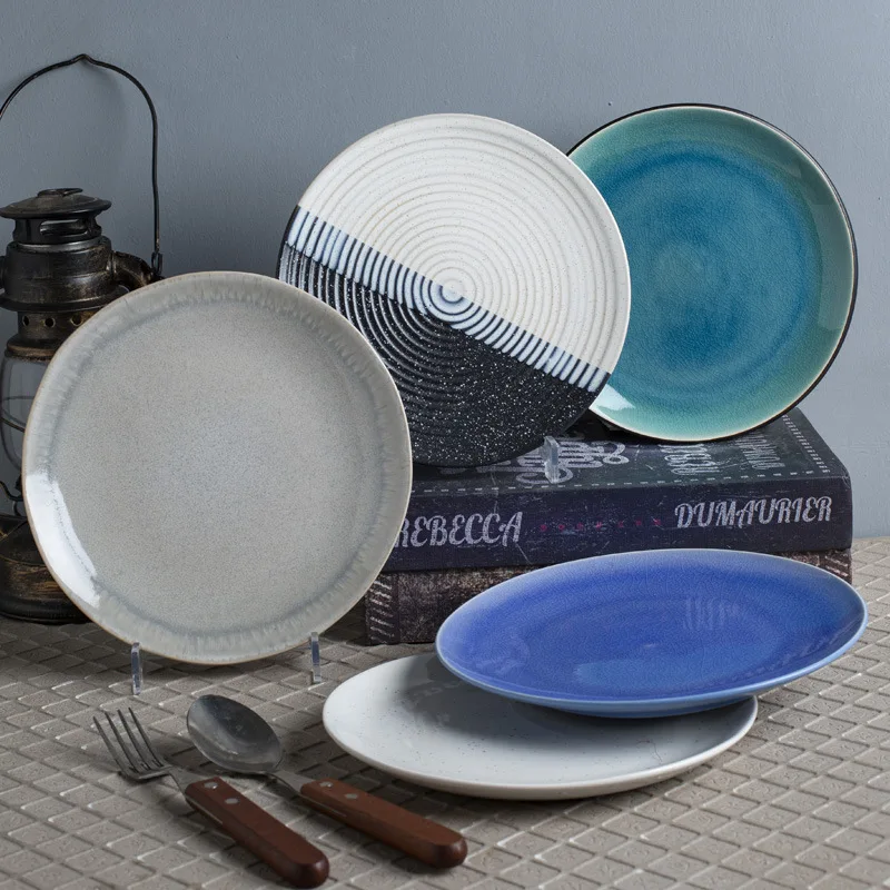 Household Ceramic 8-inch Plate Salad Plate Cold Dish Steak Breakfast