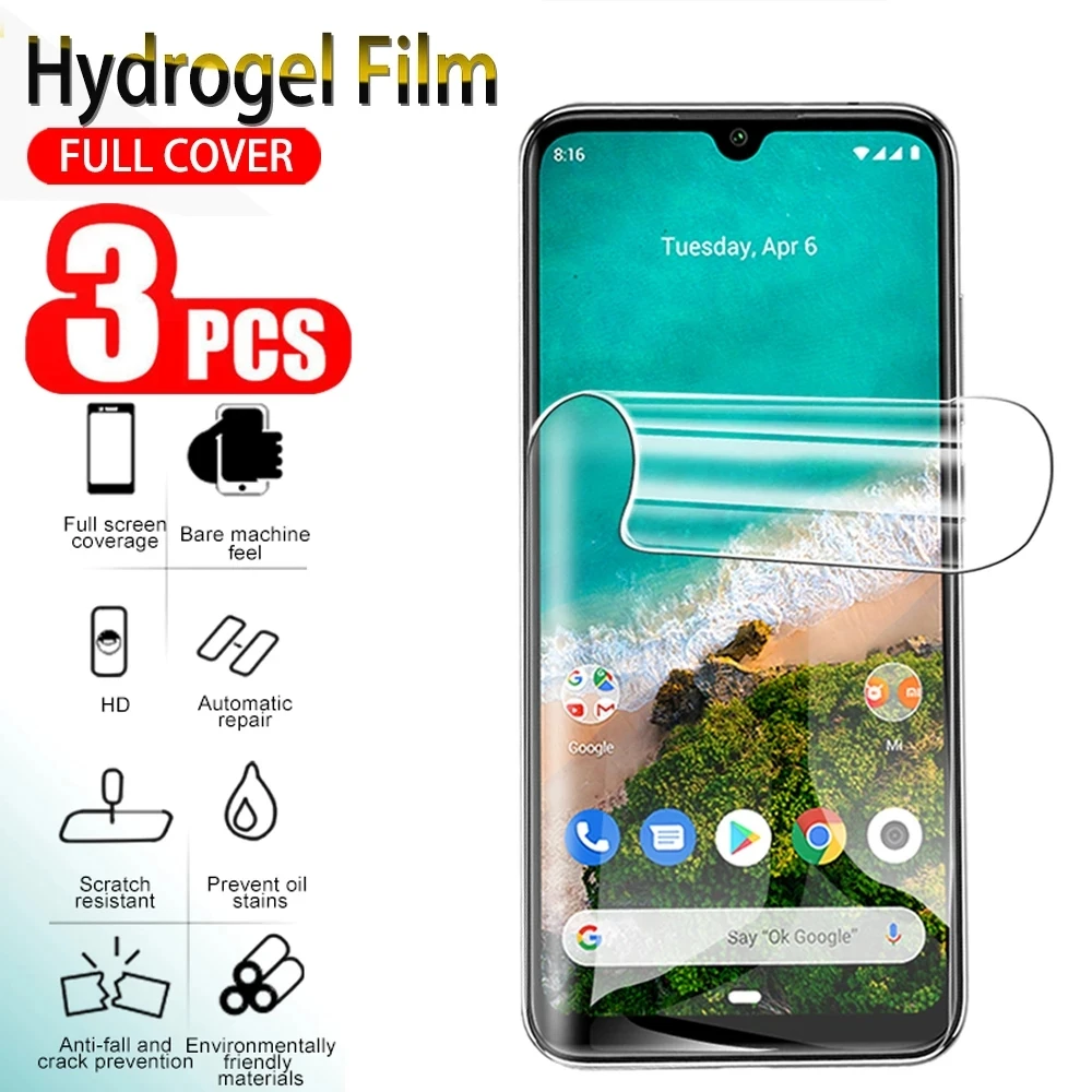 

3PCS 999D Protective Film For Xiaomi pocophone F1 Mi 8 SE Mi8 Pro 6 6X Mi Play A2 A3 Lite Screen Protector Hydrogel Film Case