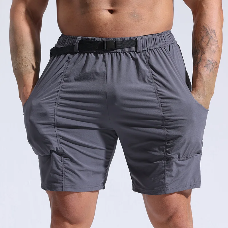 

2023 Summer New Men's Sports Shorts Loose Men's Casual Pants Cropped Pants Multi Pocket Cargo Pants Beach Pants Elastic Waist