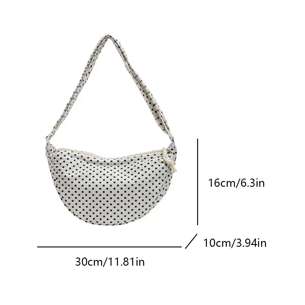 Canvas Crossbody Bag for Women Half Moon Shape Hobo Bag