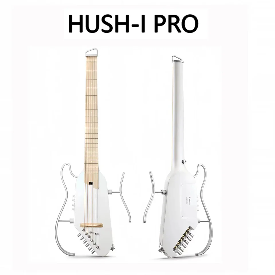 HUSH-I Pro ホワイト アコースティックギター HUSH-I PRO Acoustic-Electric Travel Guitar with Sound Effects Donner