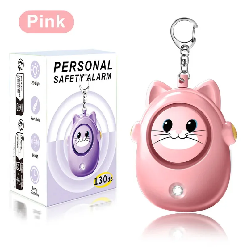 2026 New HOT Cute Cat Personal Alarm, Women's Anti-wolf Artifact, Outdoor Children's and Women's Emergency Self-defense Keychain