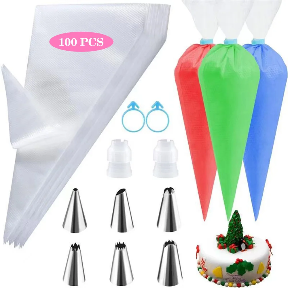 Silicone Piping Bags & Tips Cake Decorating Kit 8