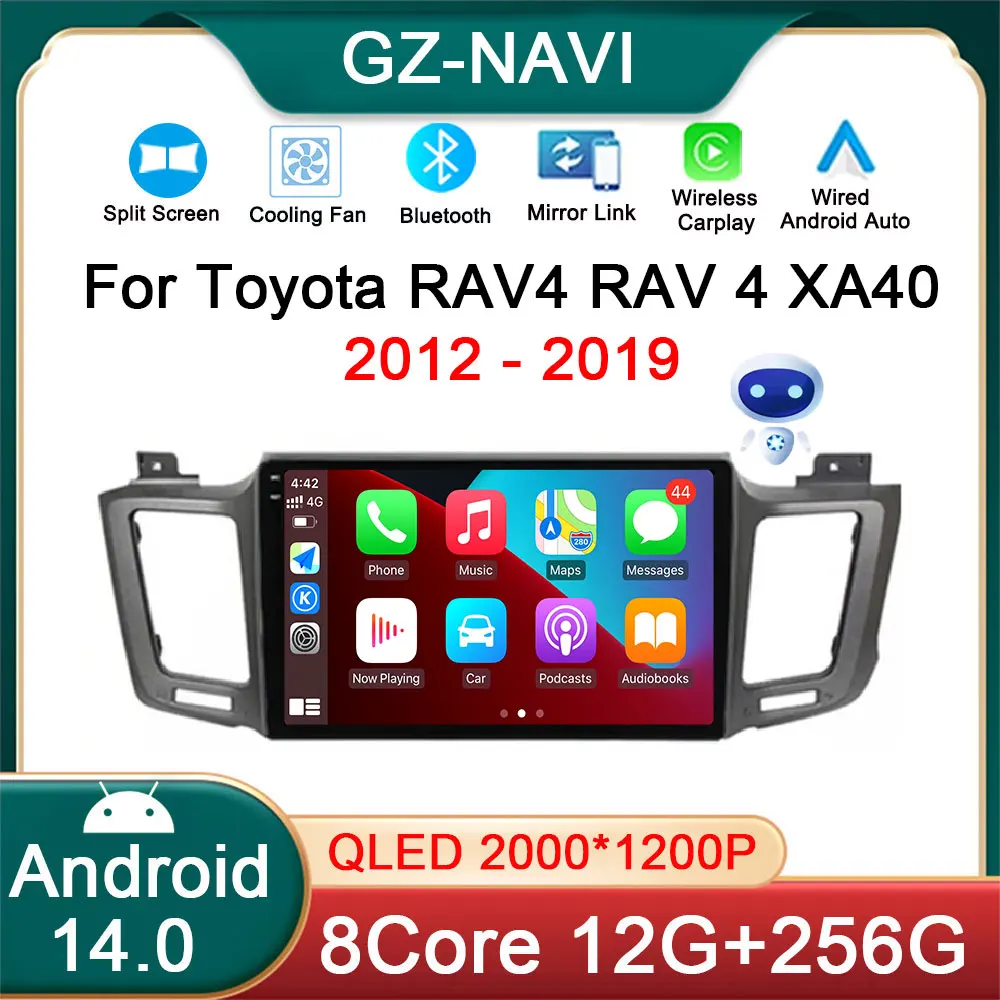 

Автомобильный радиоприемник для Toyota RAV4 RAV 4 XA40 2012 - 2019 4G Carplay Android 14 автомобильный стерео Мультимедийный Плеер DSP WIFI 360 камера
