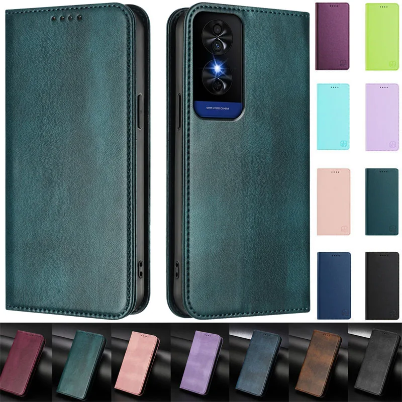 Magnetic Leather Stand Wallet Phone Case with Back Cover