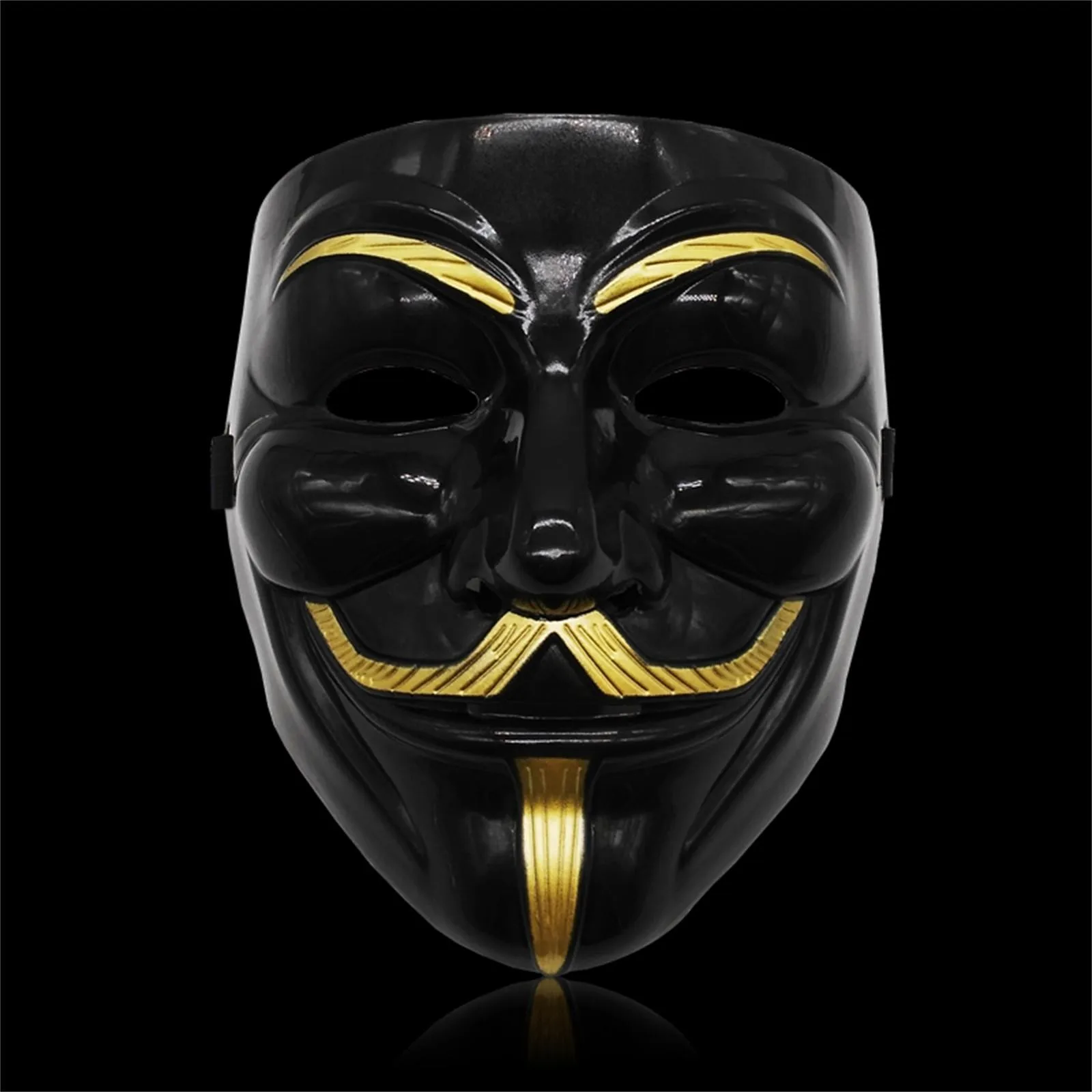 Guy Fawkes Mask - BlackWhite Revolutionary Style Halloween Cosplay Accessory