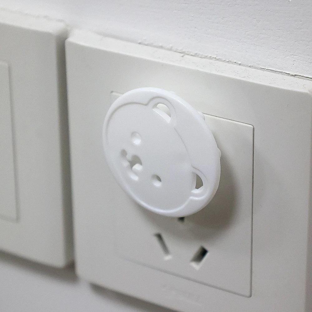 4-12pcs Bear Shape EU Power Socket Protector Baby Child Electrical Outlet Safety Guard Protection Anti Electric Shock Plug Cover