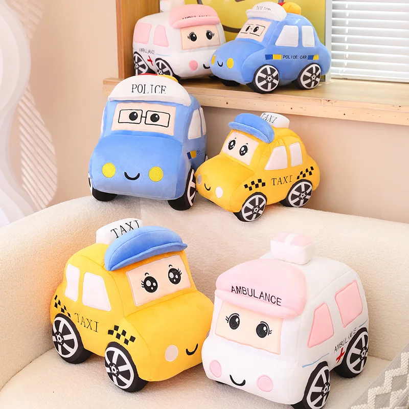 30/40CM Cartoon Cars Peluche Toys Kawaii Police Cars Ambulances Taxis  Plushie Dolls Stuffed Soft Toy Kids Baby Creative Gift - AliExpress